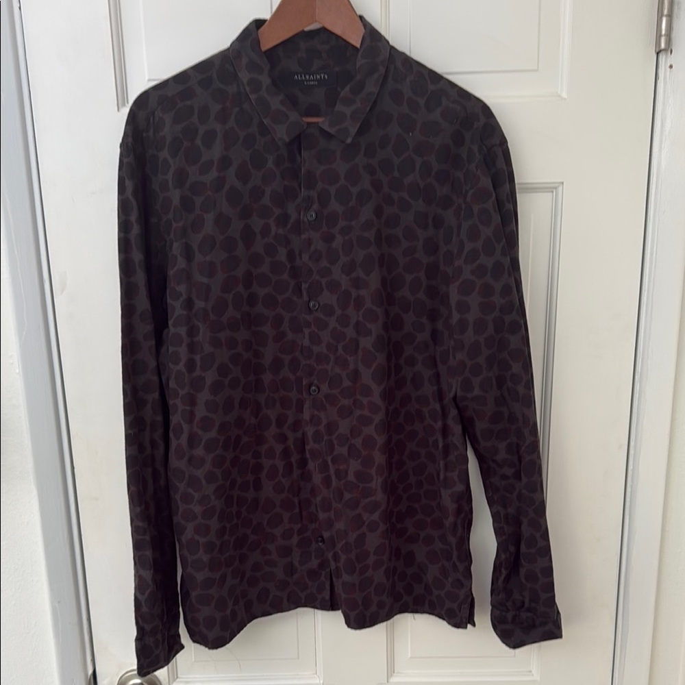 AllSaints Black Patterned Shirt 100% cotton